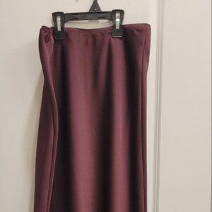 Burgundy Maxi Skirt – A-Line Flowy Long Skirt – Elegant Women’s Size M